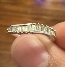 925 Sterling Silver Diamond Ring 0.30ct TDW 1.77g Ladies Dress Promise Ring