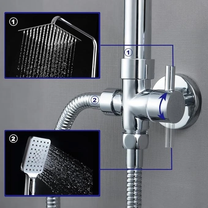 Duschsystem Duschset ohne Armaturen multifunktionale Handbrause quadratischer - Bild 4 von 4