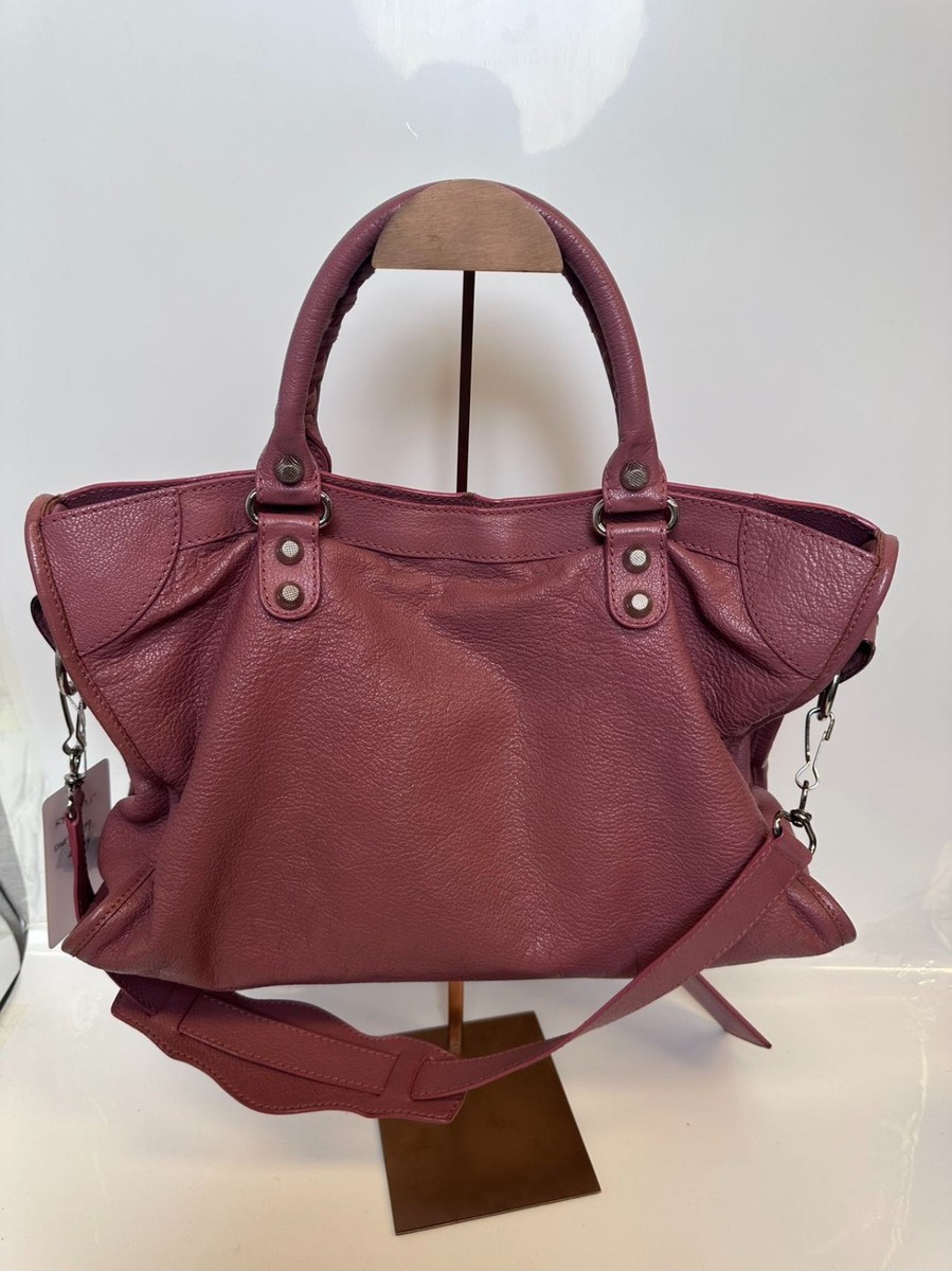 SJ0001 Balenciaga Classic City Handbag Burgundy Deep Plum | eBay