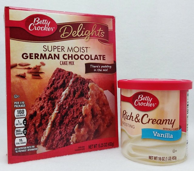 Betty Crocker Super Moist GERMAN CHOCOLATE Cake Mix, VANILLA Creamy
