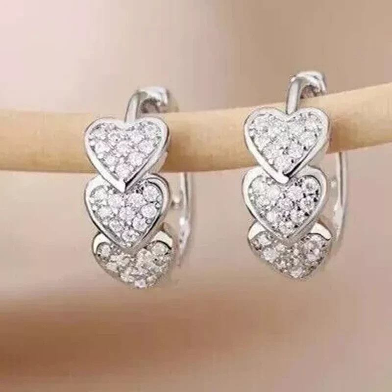 2.00 Ct Round Cut REAL Moissanite Huggie Hoop Earrings 14K White Gold Plated