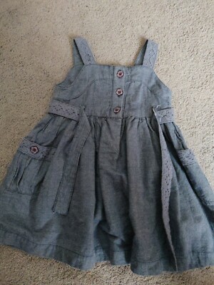 white christmas dresses Kit Light Denim Drop Waist Mini Dress main image 0