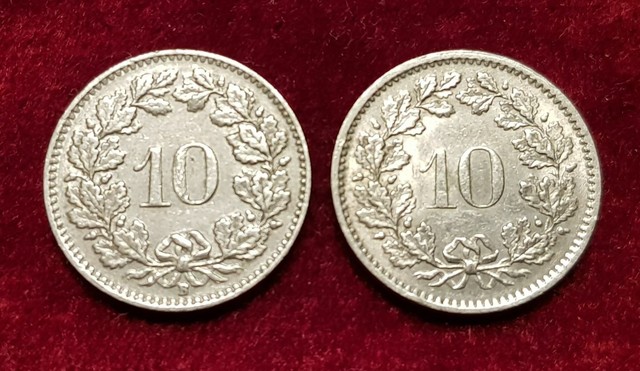ML0020) Schweiz: 10 Rappen 1959 (ss) + 1970 (vz) ................ von Berlin.007 ML0020) Schweiz: 10 Rappen 1959 (ss) + 1970 (vz) ................ von Berlin.007