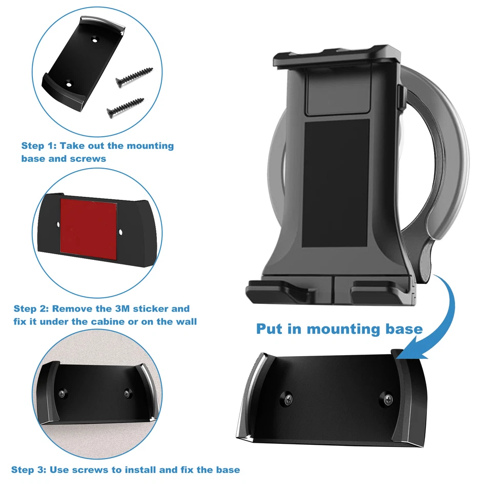 2 in1 Wall Mount Tablet Holder Bracket Desktop Kitchen Stand For iPad 4.7" - 11" - Image 4 of 4