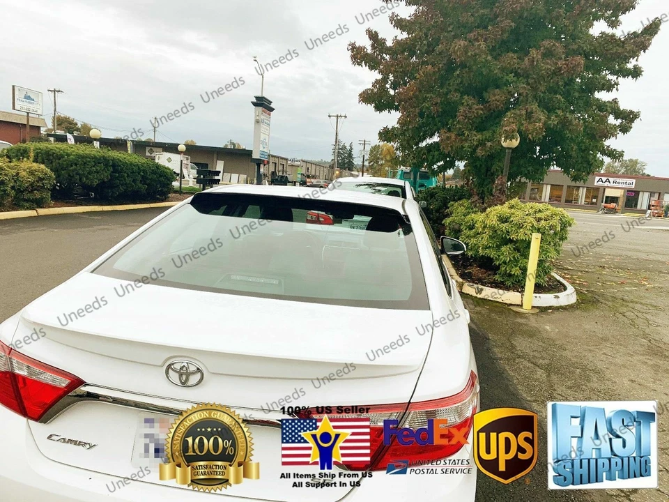 Alerón visera ventana techo trasero ABS negro 3D JDM apto para Toyota Camry 2012-2017 Foto 3 de 4