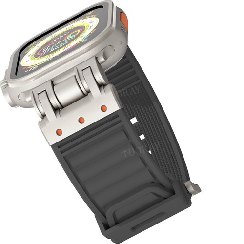 Correa de silicona conector de metal para Apple Watch 9 8 7 6 5 4 SE Ultra 2 49 mm - Imagen 38 de 61