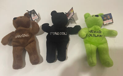 WWE Attitude Bear Stone Cold Steve Austin Plush Mankind  New Age Outlaws