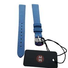 Genuine Michele 12mm Blue Grosgrain Leather Watch Band Strap New