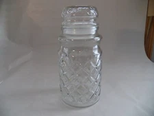 1984 Planters Mr Peanut Lidded Glass Jar Diamond Point Design 8" Mr Peanut Top &