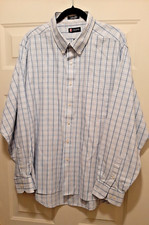 Chaps Ralph Lauren Men's Button Down Shirt SZ XXL Blue Plaid Long Sleeve Cotton