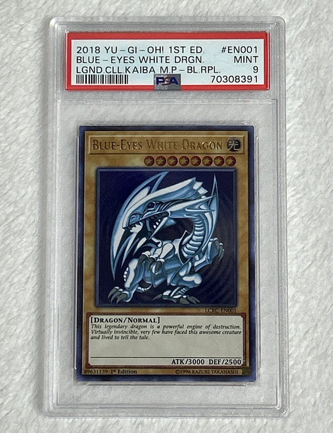 2018 YuGiOh Blue-Eyes White Dragon Kaiba Collection PSA 9 Mint