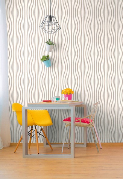 Tapete A.S.Creation Pop Colors 35597-3 Retro Tapete Wellen Grau Braun /3,37 €/Qm-image