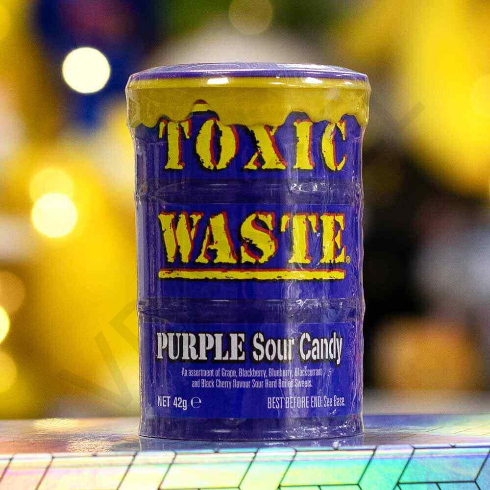 4x Toxic Waste Assorted Green/Red/Purple/Yellow Drum Sour Candy Sweets