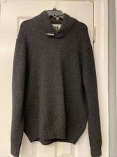 Jos A Bank Executive Collection Lambs Wool Shawl Neck Sweater Mens Large Black