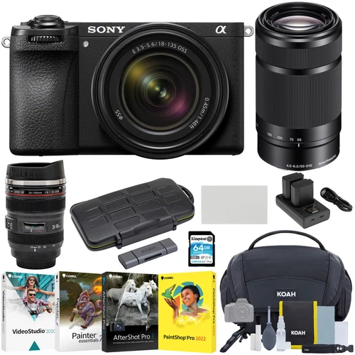 Sony Alpha 6700 APS C Mirrorless Camera with 16 50 and 55 210mm Lens Bundle