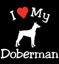 Pair of I Love My Dog Doberman Pet Car Decals Stickers Ready to Apply USA Made