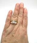 14K Solid Yellow Gold Cubic Zirconia Cocktail Ring Size 8 [R324] — photo 5
