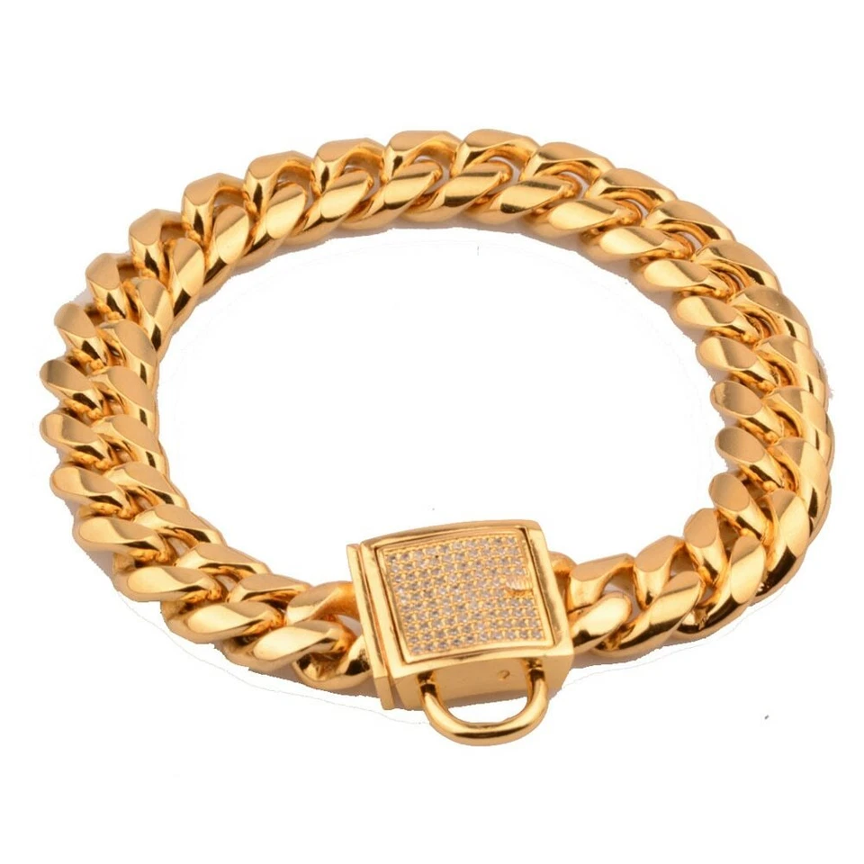 Collar de cadena de entrenamiento de mascotas de metal fuerte para perro grande Pitbull Bulldog Foto 2 de 4