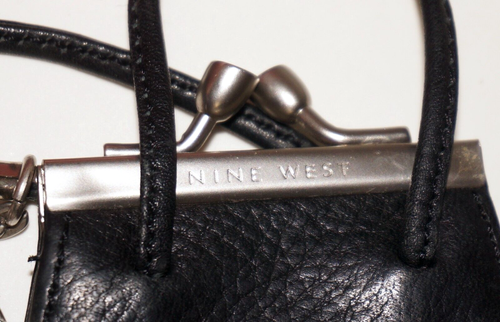 90's Vintage NINE WEST Black Leather Mini Coin Purse Key-Chain 2.5x2.5 - Picture 5 of 7
