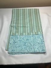 1 New King Size Handmade Pillowcase 20"x 32" Green Stripe Pattern