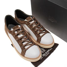 Di Bianco NWD Binetto Leather & Suede Lace-Up Sneakers Size 13 US White / Brown