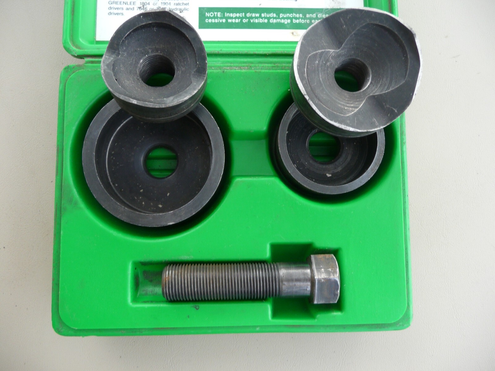 Greenlee 737/737BB 11/2" & 2" Ball Bearing Knockout Punch Set (missing