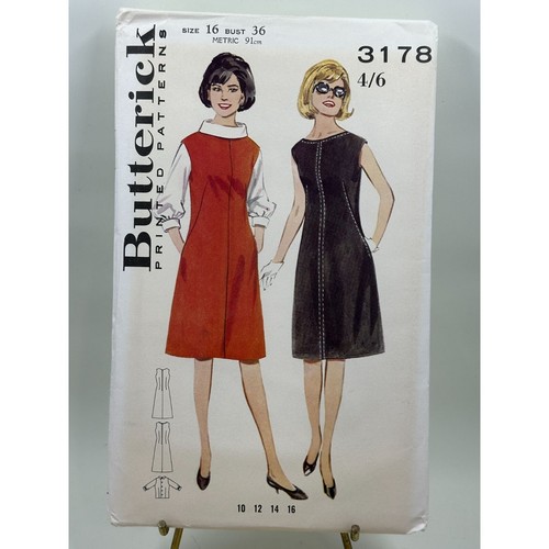 Vintage Butterick Printed Pattern 3178 Misses' Jumper or Dress & Blouse Size 16 - Picture 2 of 3