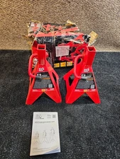 (QTY 2) BIG RED 6 Ton (12,000 lb) Capacity Torin Steel Jack Stands, Red T46002A