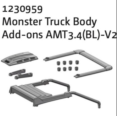ABSIMA Monster Truck Karosserie Anbauteile AMT3.4(BL)-V2 / 1230959