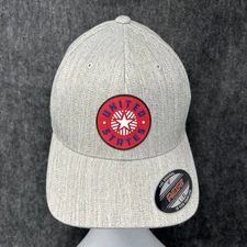 United States FlexFit Fitted Baseball Hat Branded Bills Grey Size L-XL NEW