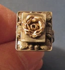 VINTAGE STERLING SILVER 3D ROSE POISON RING SIZE 6 MADE IN MEXICO GOLD TONE ROSE