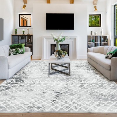 8x10 Washable Geometric Area Rug for Living Room Non Slip Boho Moroccan Bedro...