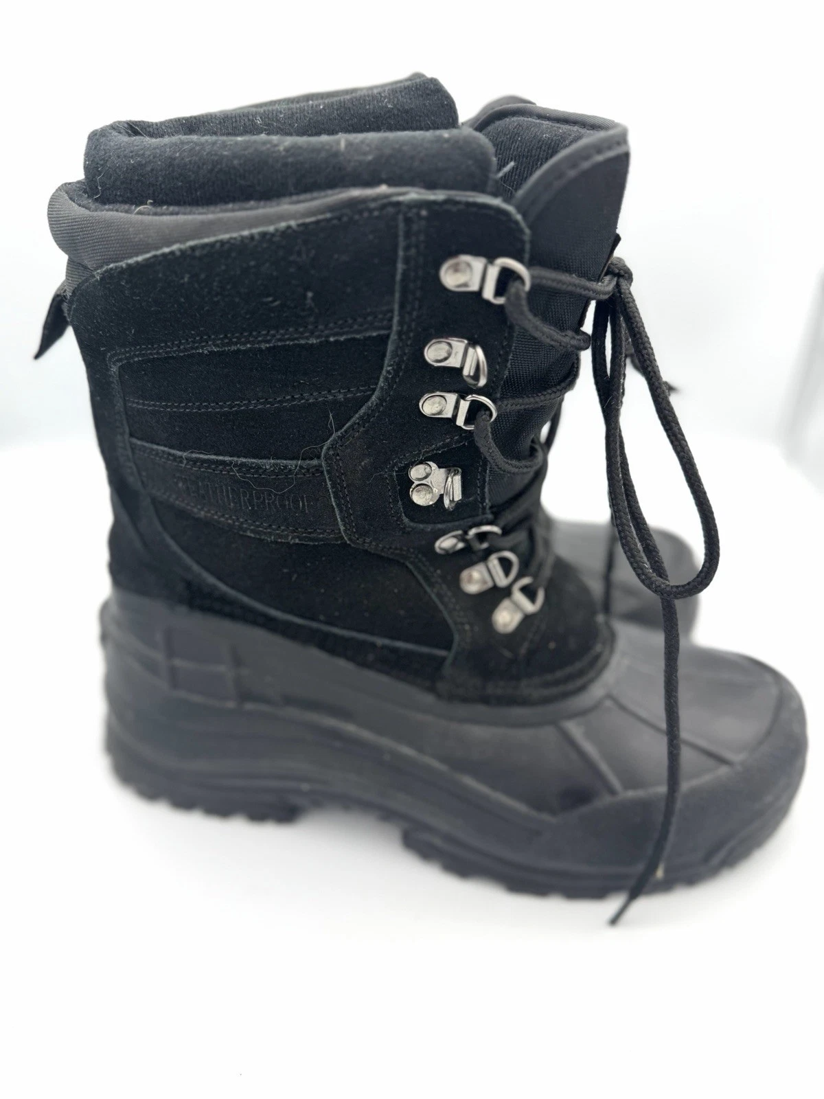 Thermo Lite Mens 9 Wide Winter Snow Boots Black Insulated Duck Weatherproof Warm