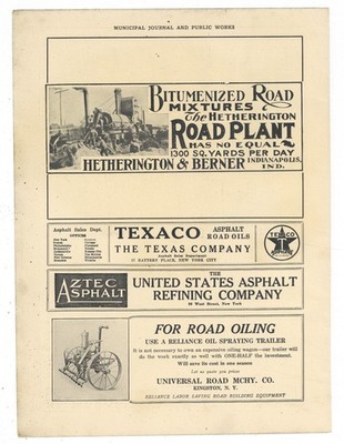 1920 Hetherington & Berner of Indianapolis Ad: Mobil Road Paving Plant at Work