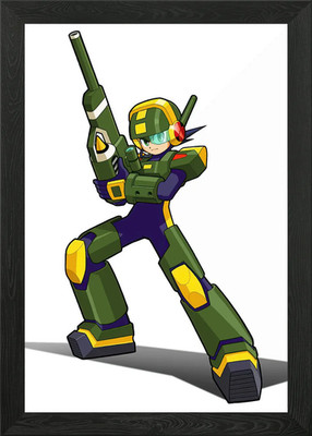 Mega Man Figur Illustration Gerahmtes Wandbild Poster Leinwanddruck Bild