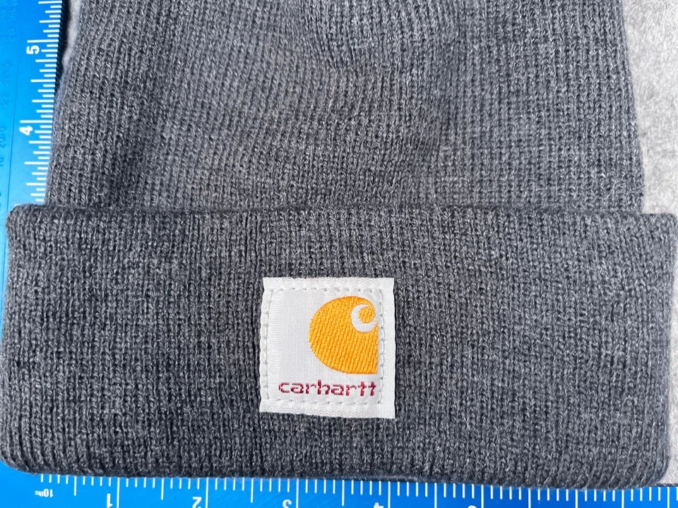 Carhartt Gorro Toque Juvenil Niño Pequeño Talla Única Gris Tejido 100% Acrílico Esquí Exterior Foto 2 de 4