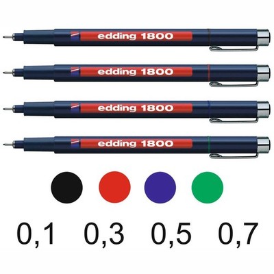 EDDING  Fineliner Faserschreiber 1800 profipen [Stärke + Farbe wählbar]