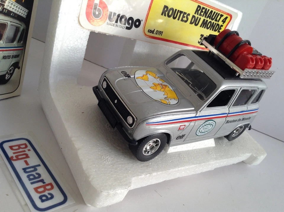 🔥Lot vintage🚗 BBURAGO RENAULT 4 ROUTES DU MONDE 1:24 🍂 SPETTACOLARE 🍂☕ - Immagine 2 di 4