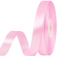 Light Pink Satin Ribbon 1/2 Inch 50 Yards For Bows Flower Bouquets Crafts