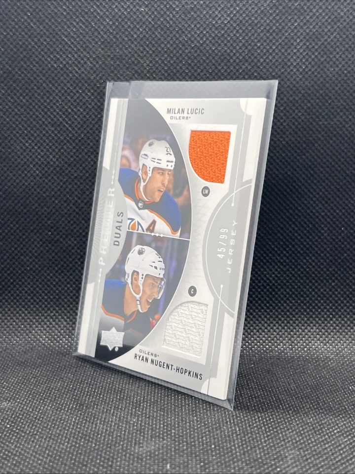 2017-18 UD Premier Duals Milan Lucic/Ryan Nugent-Hopkins Jersey Patch #45/99 - Image 3 of 4
