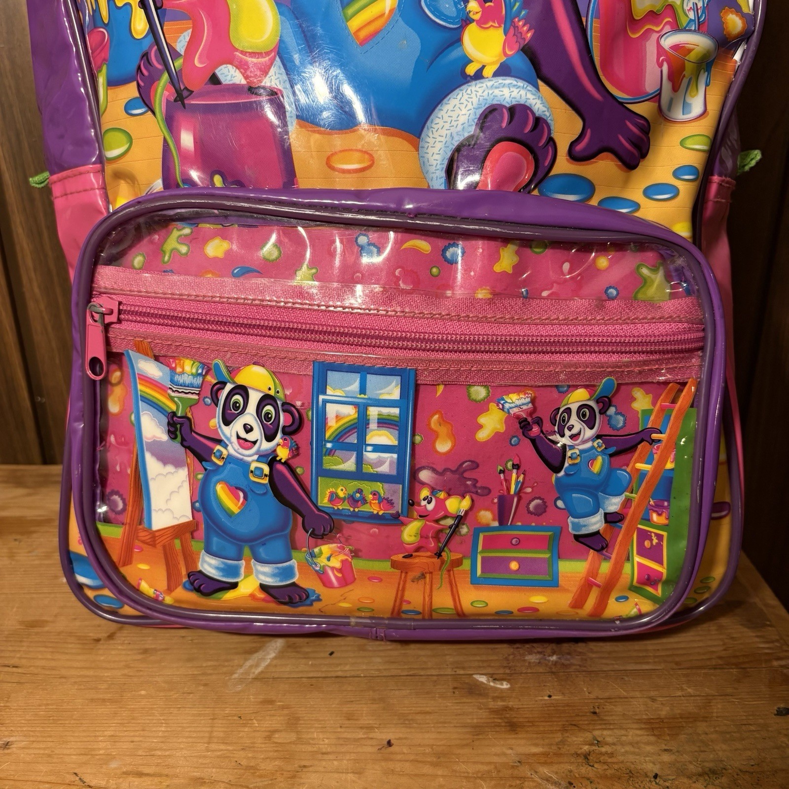 Lisa Frank Panda Painter Backpack 90s Collectible Vintage Lisa Frank Bag