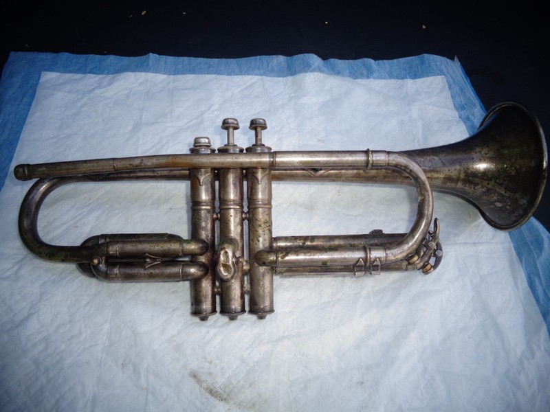 Vintage Pan-American Trumpet 75523 Horn Cornet Elkhart Indiana Student Band 