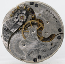 ELGIN 9568804 GRADE 206, 6s 7j POCKET WATCH MOVEMENT FOR REPAIR (NC)
