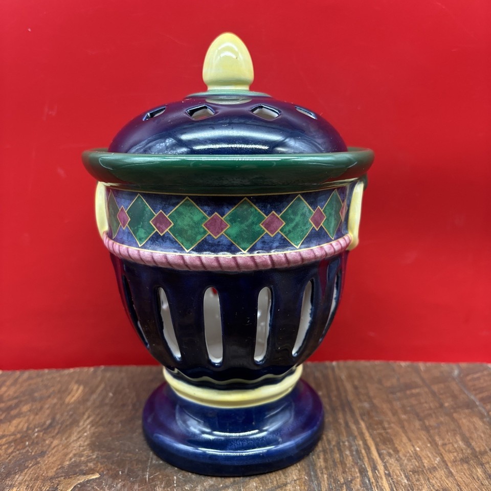 PFALTZGRAFF Amalfi Classic Pattern Candle Holder w/Lid, Pierced Light ...