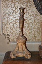 ANTICO CANDELABRO IN LEGNO DORATO FINE 700 - INIZI 800