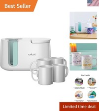 DIY Mug Press Kit with 4 Ceramic Mugs - One-Touch Heat Transfer Technology