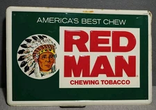 Vtg Red Man Tobacco Metal Sign Chew Tobacco Redman Chewing 12" x 18" Embossed B