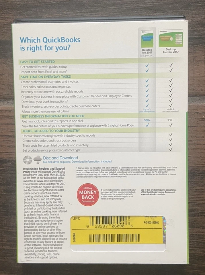 INTUIT QUICKBOOKS DESKTOP PRO 2017 - PRE-OWNED - Image 3 of 4