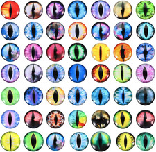 20mm Dragon Eyes, 100 Pcs Round Glass Eyes Animals Crochet Eyes for Clay Doll Ma