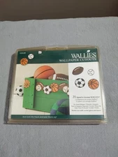 Sports Wallies (wallpaper cutouts) Soccer Football Baseball Boys Decor.